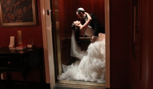 Kate Christopher and Jake Goldbas Striking All the Right Notes A Line Beading Strapless Ruffle Tulle Wedding Dress